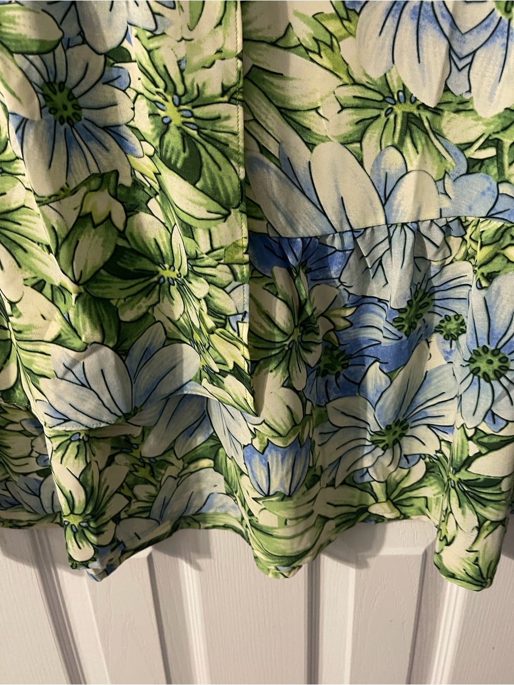 JODIFL Floral Circle Skirt in White, Green & Blue